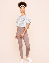Load image into Gallery viewer, Earth Republic Austyn Cropped Crew Neck Tee Cropped Top in color Tea Stain Print and shape short sleeve tee
