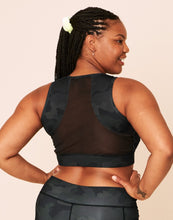 Load image into Gallery viewer, Earth Republic Axelle Sports Bra Sports Bra in color Dark Camo and shape sports bra
