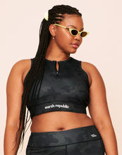 Load image into Gallery viewer, Earth Republic Axelle Sports Bra Sports Bra in color Dark Camo and shape sports bra
