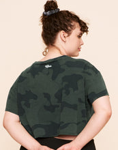 Load image into Gallery viewer, Earth Republic Austyn Cropped Crew Neck Tee Cropped Top in color Camouflage (Athleisure Print 3) and shape short sleeve tee
