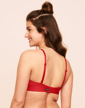 Load image into Gallery viewer, Earth Republic Makenna Lightly Lined Wireless Bra Wireless Bra in color Flame Scarlet and shape plunge

