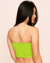 Load image into Gallery viewer, Earth Republic Arlette Smocking Bandeau Top Swim Top in color Acid Lime and shape bikini
