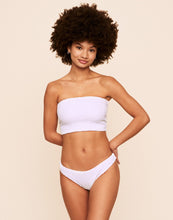 Load image into Gallery viewer, Earth Republic Arlette Smocking Bandeau Top Swim Top in color White and shape bikini
