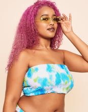 Load image into Gallery viewer, Earth Republic Arlette Smocking Bandeau Top Swim Top in color PR171261 - Opt01 and shape bikini
