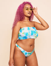 Load image into Gallery viewer, Earth Republic Arlette Smocking Bandeau Top Swim Top in color PR171261 - Opt01 and shape bikini
