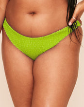 Load image into Gallery viewer, Earth Republic Hallie Smocking V Bottom V-Shaped Bikini in color Acid Lime and shape bikini
