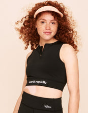 Load image into Gallery viewer, Earth Republic Axelle Sports Bra Sports Bra in color Jet Black and shape sports bra
