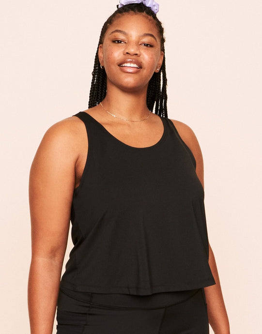 Earth Republic Micah Cropped Tank Cropped Tank in color Jet Black and shape tank