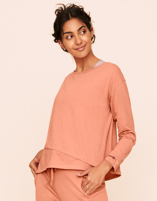 Earth Republic Robin Asymmetrical Top Asymmetrical Top in color Rhododendron Marl and shape long sleeve tee