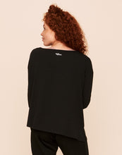 Load image into Gallery viewer, Earth Republic Robin Asymmetrical Top Asymmetrical Top in color Jet Black and shape long sleeve tee
