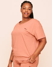 Load image into Gallery viewer, Earth Republic Juniper Open Back Slouch Top Open-Back Tee in color Rhododendron Marl and shape short sleeve tee
