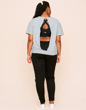 Load image into Gallery viewer, Earth Republic Juniper Open Back Slouch Top Open-Back Tee in color Oyster Mushroom Marl and shape short sleeve tee
