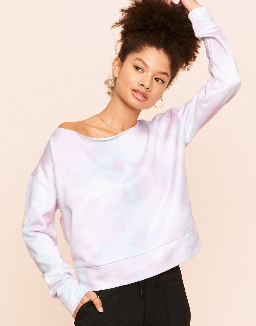 Earth Republic Reese Boat Neck Sweater Boat Neck Sweater in color Tie Dye (Athleisure Print 2) and shape sweater