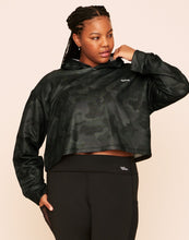 Load image into Gallery viewer, Earth Republic Myah Escape Luxe Hoodie Cropped Hoodie in color Dark Camo and shape hoodie
