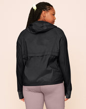 Load image into Gallery viewer, Earth Republic Lexie Sheer Windbreaker Jacket Hood in color Jet Black and shape jacket
