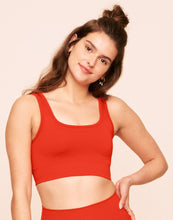 Load image into Gallery viewer, Earth Republic Maeve Ombre Sports Bra Sports Bra in color Solid 05 - Ombre Red and shape sports bra
