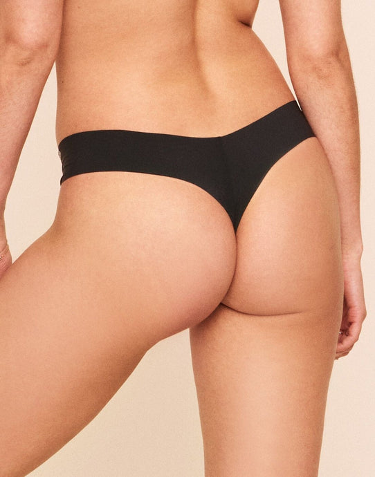 Earth Republic Sage Clean Cut Clean Cut Thong in color Jet Black and shape thong