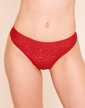Load image into Gallery viewer, Earth Republic Ariya Lace Lace Thong in color Flame Scarlet and shape thong
