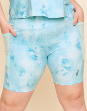 Load image into Gallery viewer, Earth Republic Anais High Waisted Short Biker Shorts in color Wash (Sports Print 3) and shape short
