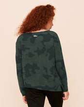 Load image into Gallery viewer, Earth Republic Robin Asymmetrical Top Asymmetrical Top in color Dark Camo and shape long sleeve tee
