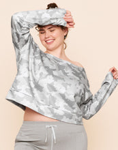 Load image into Gallery viewer, Earth Republic Reese Boat Neck Sweater Boat Neck Sweater in color Camouflage (Athleisure Print 3) and shape sweater
