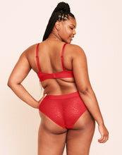 Load image into Gallery viewer, Earth Republic Kendall Lace Plunge Push Up Bra Lace Push-up Bra in color Flame Scarlet and shape plunge
