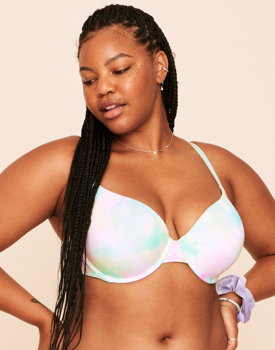 Earth Republic Jordyn Plunge Push Up Bra Push-Up Bra in color Smudged Unicorn and shape plunge