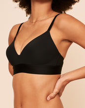 Load image into Gallery viewer, Earth Republic Makenna Lightly Lined Wireless Bra Wireless Bra in color Jet Black and shape plunge

