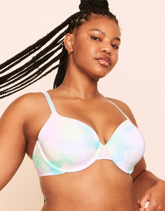 Earth Republic Nayeli Lightly Lined T-Shirt Bra T-Shirt Bra in color Smudged Unicorn and shape plunge