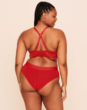 Load image into Gallery viewer, Earth Republic Maisie Longline Bralette Unlined Bralette in color Flame Scarlet and shape bralette
